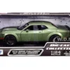 2018 Dodge Challenger SRT Hellcat Widebody Green Metallic Black Stripes 1/24 Diecast Model Car Motormax 79350