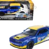 2018 Dodge Challenger SRT Hellcat Widebody #284 Blue Metallic and White with Yellow Graphics "GT Racing" Series 1/24 Diecast Model Car by Motormax