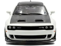 2020 Dodge Challenger SRT Hellcat Redeye Widebody White Knuckle with Matt Black Hood and Top 1/43 Diecast Model Car by Solido