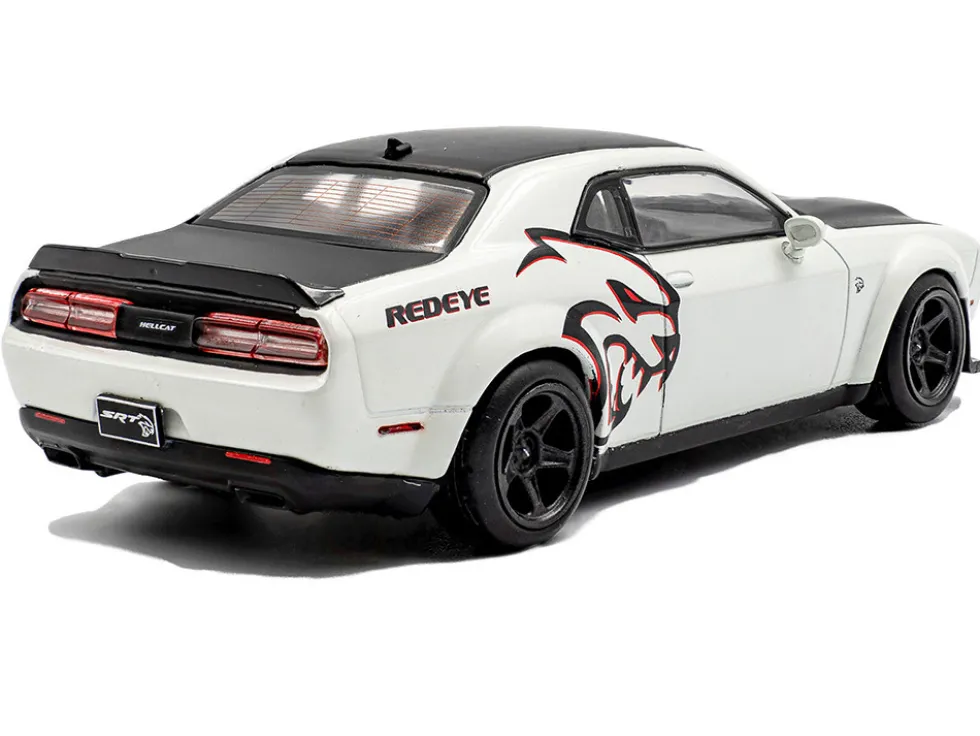 2020 Dodge Challenger SRT Hellcat Redeye Widebody White Knuckle with Matt Black Hood and Top 1/43 Diecast Model Car by Solido