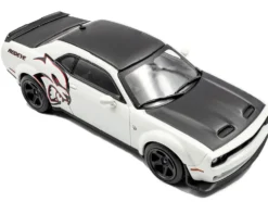 2020 Dodge Challenger SRT Hellcat Redeye Widebody White Knuckle with Matt Black Hood and Top 1/43 Diecast Model Car by Solido