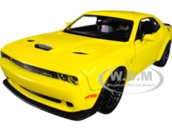 2018 Dodge Challenger SRT Hellcat Widebody Yellow 1/24 Diecast Model Car Motormax 79350