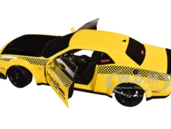 2023 Dodge Challenger SRT Hellcat Redeye Widebody Taxi "NYC Hellcab" Yellow with Black Hood and Graphics 1/18 Diecast Model Car by Solido