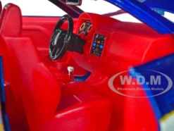 2015 Dodge Challenger SRT Hellcat Dark Blue Graphics Red Interior Thor Diecast Figure The Mighty Thor Marvel Series 1/24 Diecast Model Car Jada 32186