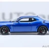 2022 Dodge Challenger SRT Jailbreak Indigo Blue Metallic with Carbon Stripes 1/18 Model Car by Autoart