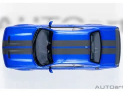 2022 Dodge Challenger SRT Jailbreak Indigo Blue Metallic with Carbon Stripes 1/18 Model Car by Autoart