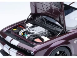 2022 Dodge Challenger SRT Jailbreak Hellraisin Purple with White Stripes 1/18 Model Car by Autoart
