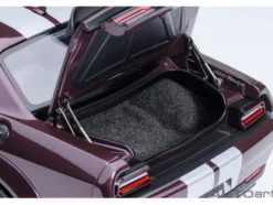 2022 Dodge Challenger SRT Jailbreak Hellraisin Purple with White Stripes 1/18 Model Car by Autoart