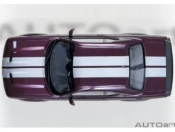 2022 Dodge Challenger SRT Jailbreak Hellraisin Purple with White Stripes 1/18 Model Car by Autoart