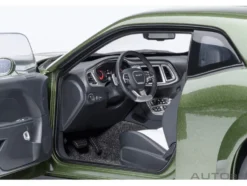 2022 Dodge Challenger SRT Jailbreak F8 Green with Carbon Stripes 1/18 Model Car by Autoart