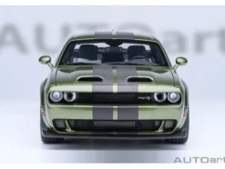 2022 Dodge Challenger SRT Jailbreak F8 Green with Carbon Stripes 1/18 Model Car by Autoart
