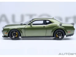 2022 Dodge Challenger SRT Jailbreak F8 Green with Carbon Stripes 1/18 Model Car by Autoart