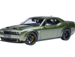 2022 Dodge Challenger SRT Jailbreak F8 Green with Carbon Stripes 1/18 Model Car by Autoart