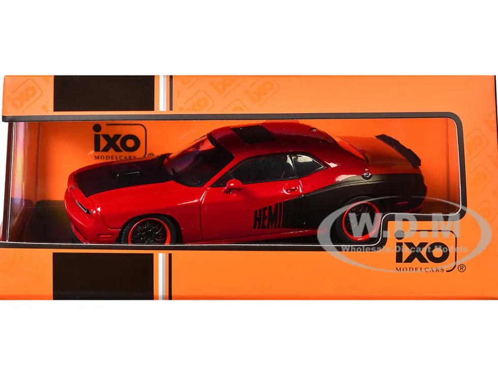 2009 Dodge Challenger SRT8 Red with Black Accents 1/43 Diecast Model by IXO Models