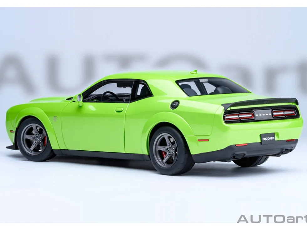 2023 Dodge Challenger SRT Super Stock Sublime Green 1/18 Model Car by Autoart