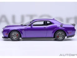 2023 Dodge Challenger SRT Super Stock Plum Crazy Purple 1/18 Model Car by Autoart