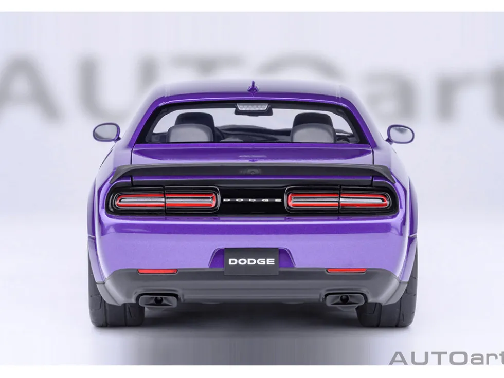 2023 Dodge Challenger SRT Super Stock Plum Crazy Purple 1/18 Model Car by Autoart