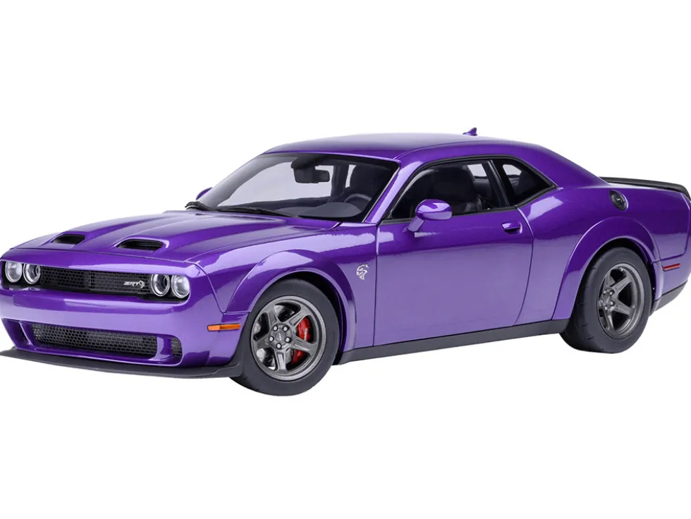 2023 Dodge Challenger SRT Super Stock Plum Crazy Purple 1/18 Model Car by Autoart