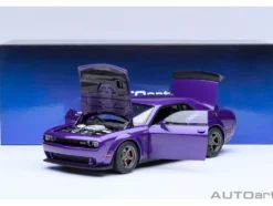 2023 Dodge Challenger SRT Super Stock Plum Crazy Purple 1/18 Model Car by Autoart