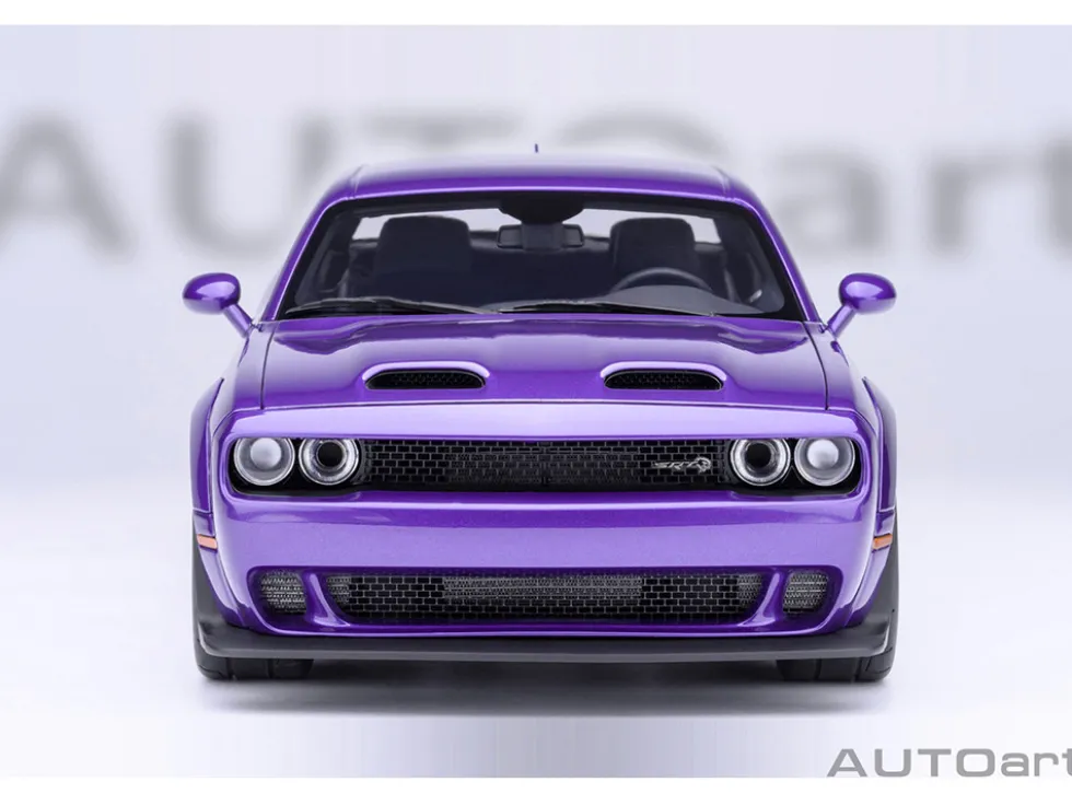 2023 Dodge Challenger SRT Super Stock Plum Crazy Purple 1/18 Model Car by Autoart