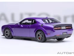 2023 Dodge Challenger SRT Super Stock Plum Crazy Purple 1/18 Model Car by Autoart