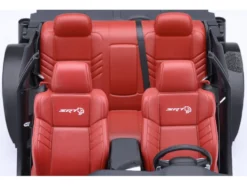 2023 Dodge Challenger SRT Super Stock Pitch Black with Red Interior 1/18 Model Car by Autoart