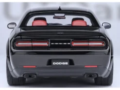 2023 Dodge Challenger SRT Super Stock Pitch Black with Red Interior 1/18 Model Car by Autoart