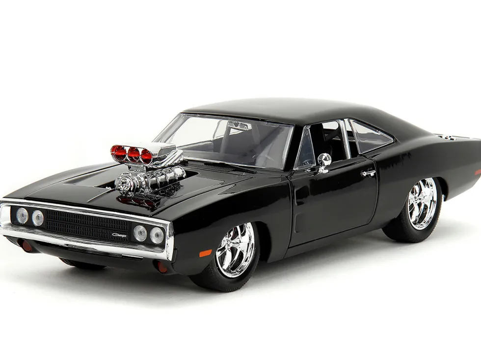 1970 Dodge Charger Black with Race Interior "The Fast and the Furious" (2001) Movie "25 Years of Fast & Furious" Series 1/24 Diecast Model Car by Jada