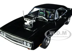 1970 Dodge Charger Blown Engine Black Artisan Collection Series 1/18 Diecast Model Car Greenlight 19122