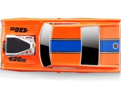 1966 Dodge Charger 426 C.I. Orange Blue Stripe 1/64 Diecast Model Car Muscle Machines 15542