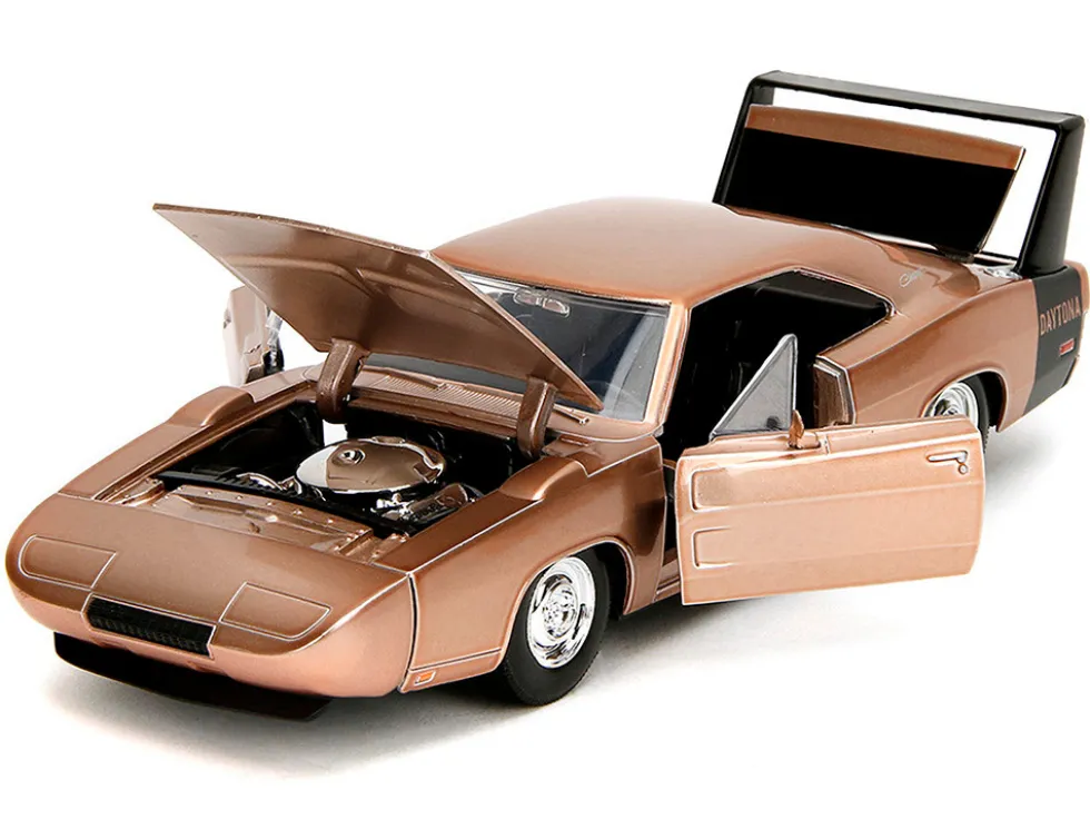 1969 Dodge Charger Daytona Bronze Metallic with Black Tail Stripe "Bigtime Muscle" Series 1/24 Diecast Model Car by Jada