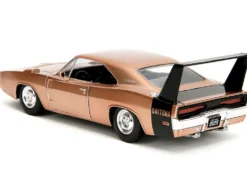 1969 Dodge Charger Daytona Bronze Metallic with Black Tail Stripe "Bigtime Muscle" Series 1/24 Diecast Model Car by Jada