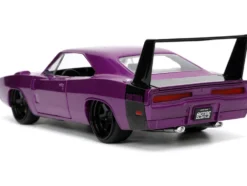 1969 Dodge Charger Daytona Purple Metallic with Black Tail Stripe Bigtime Muscle Series 1/24 Diecast Model Car Jada 34036