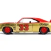 1969 Dodge Charger Daytona #33 Red and Gold Metallic with Graphics "Bigtime Muscle" Series 1/24 Diecast Model Car by Jada