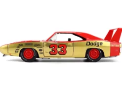 1969 Dodge Charger Daytona #33 Red and Gold Metallic with Graphics "Bigtime Muscle" Series 1/24 Diecast Model Car by Jada