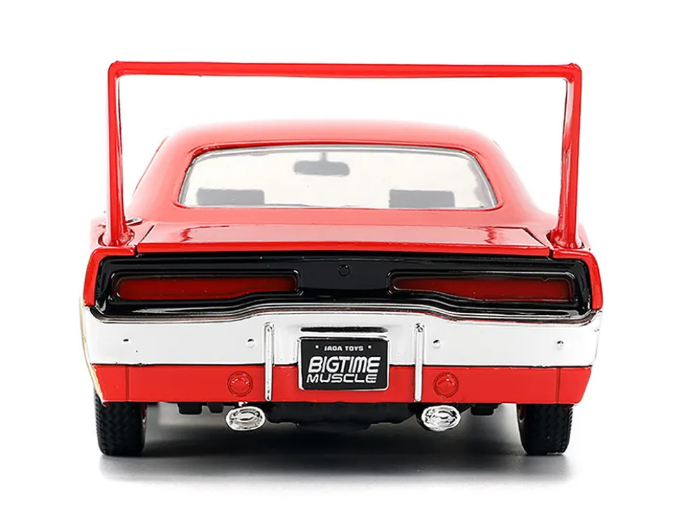 1969 Dodge Charger Daytona #33 Red and Gold Metallic with Graphics "Bigtime Muscle" Series 1/24 Diecast Model Car by Jada