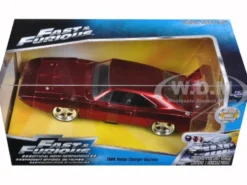 1969 Dodge Charger Daytona Red Fast & Furious 7 2015 Movie 1/24 Diecast Model Car Jada 97060