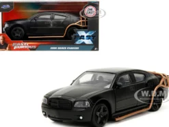 2006 Dodge Charger Matt Black with Outer Cage Fast & Furious Series 1/32 Diecast Model Car Jada 33374
