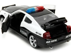 2006 Dodge Charger Police Black and White Policia Civil Fast & Furious Series 1/32 Diecast Model Car by Jada 33666