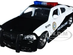 2006 Dodge Charger Police Black White Policia Civil Fast & Furious Series 1/24 Diecast Model Car Jada 33665