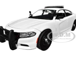 2023 Dodge Charger Pursuit Police Car Plain White Law Enforcement and Public Service Series 1/24 Diecast Model Car Motormax 76996W