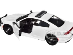 2023 Dodge Charger Pursuit Police Car Plain White Law Enforcement and Public Service Series 1/24 Diecast Model Car Motormax 76996W