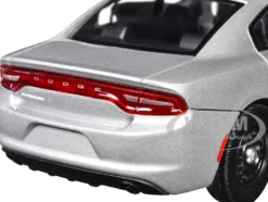 2023 Dodge Charger Pursuit Police Car Silver Metallic "Custom Builder's Kit - Law Enforcement and Public Service" Series 1/24 Diecast Model Car by Motormax