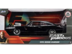 1970 Dodge Charger R/T Black "Furious 7" (2015) Movie "Fast & Furious" Series 1/24 Diecast Model Car by Jada