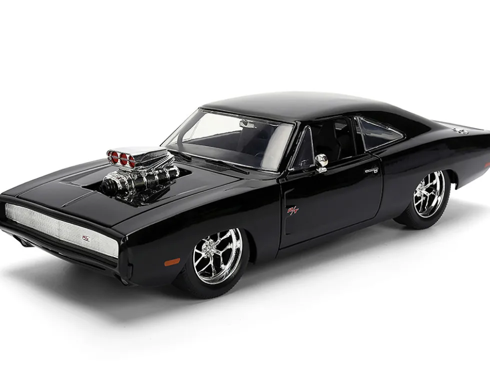 1970 Dodge Charger R/T Black "Furious 7" (2015) Movie "Fast & Furious" Series 1/24 Diecast Model Car by Jada