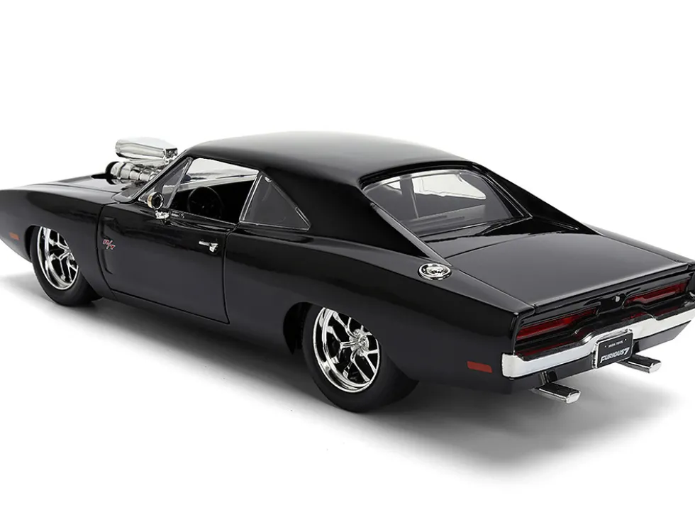 1970 Dodge Charger R/T Black "Furious 7" (2015) Movie "Fast & Furious" Series 1/24 Diecast Model Car by Jada