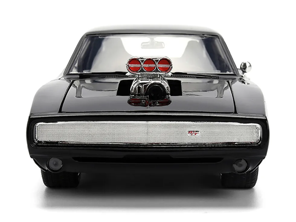 1970 Dodge Charger R/T Black "Furious 7" (2015) Movie "Fast & Furious" Series 1/24 Diecast Model Car by Jada