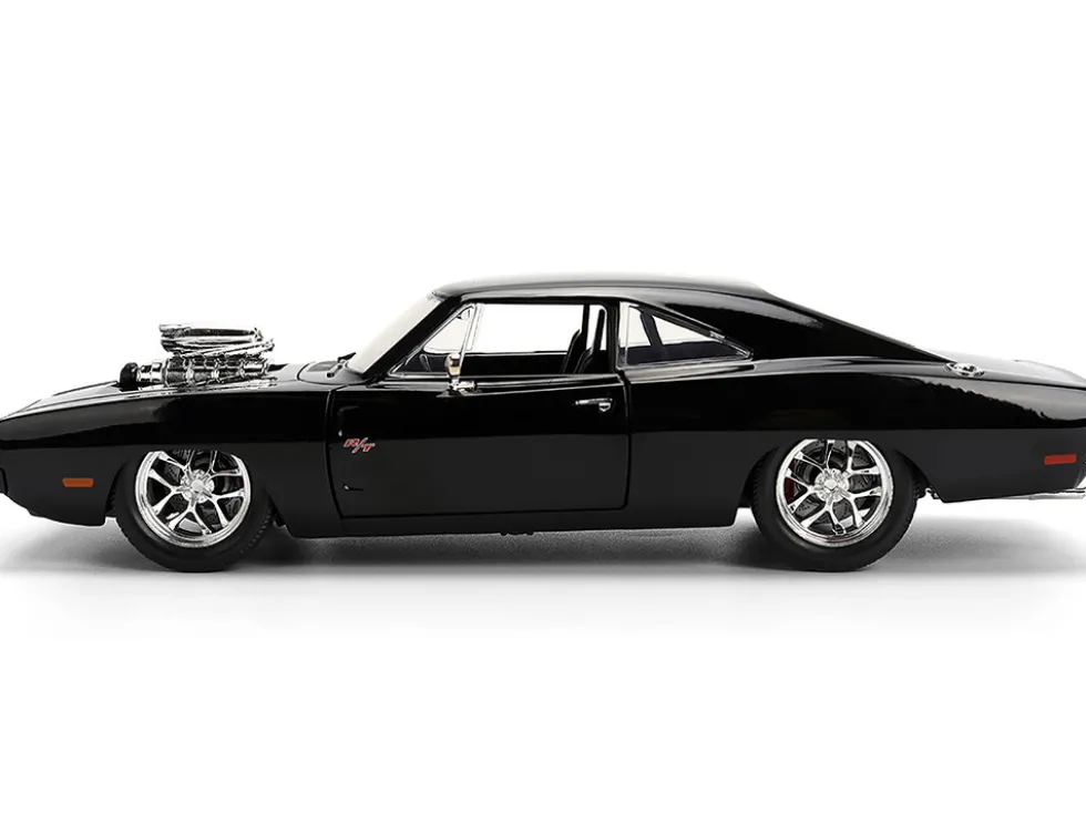 1970 Dodge Charger R/T Black "Furious 7" (2015) Movie "Fast & Furious" Series 1/24 Diecast Model Car by Jada