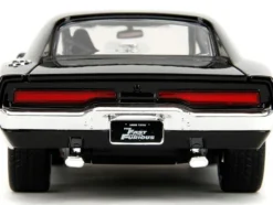 Dodge Charger R/T Black with Dom Diecast Figure "Fast & Furious" (2009) Movie "Hollywood Rides" Series 1/24 Diecast Model Car by Jada