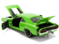 1970 Dodge Charger R/T Bright Green with Black Tail Stripe "Bigtime Muscle" Series 1/24 Diecast Model Car by Jada